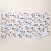 Llama's in Petten- en sorteerpatronen Strandlaken (Voorkant)