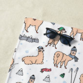 Llama's in Petten- en sorteerpatronen Strandlaken (In situ)