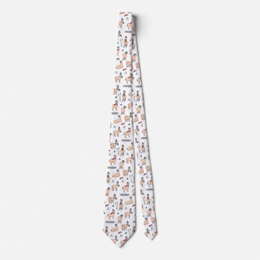 Llama's in Petten- en sorteerpatronen Stropdas (Voorkant)