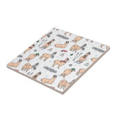 Llama's in Petten- en sorteerpatronen Tegeltje (Zijkant)