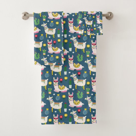 Llamas in zonnebrillen bad handdoek (Insitu)