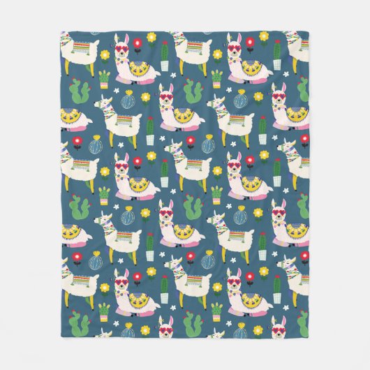 Llamas in zonnebrillen fleece deken (Voorkant)