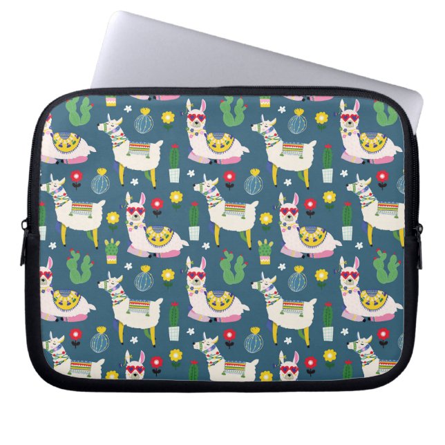 Llamas in zonnebrillen laptop sleeve (Voorkant)
