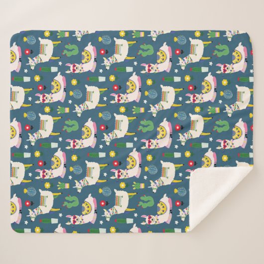 Llamas in zonnebrillen sherpa deken (Voorkant (horizontaal))