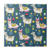 Llamas in zonnebrillen tegeltje (Voorkant)