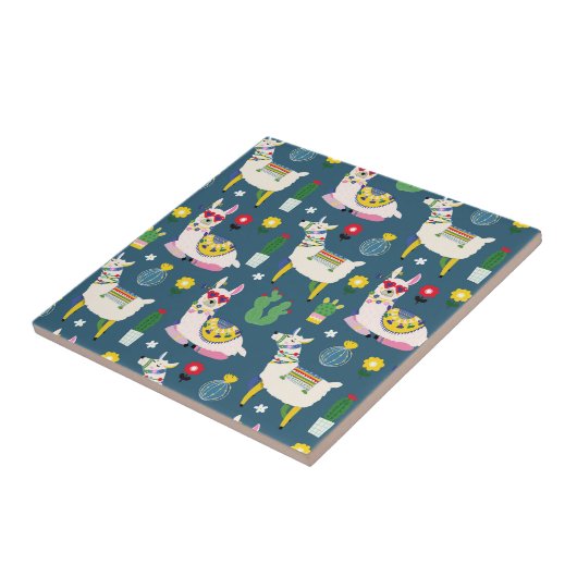 Llamas in zonnebrillen tegeltje (Zijkant)