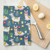 Llamas in zonnebrillen theedoek (Quarter Fold)