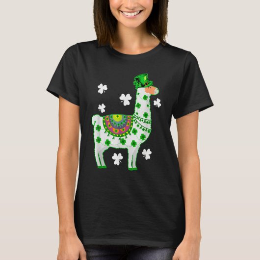 Llamas Lover Leprechaun Llama St. Patrick's Day T-shirt (Voorkant)