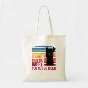 Llamas maken me blij dat je niet zo veel grappige tote bag