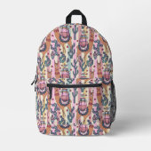 Llamas on Stripes Pattern Bedrukte Rugzak (Voorkant)