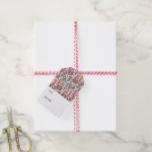 Llamas on Stripes Pattern Cadeaulabel (Met Touw)