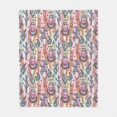 Llamas on Stripes Pattern Fleece Deken (Voorkant)