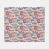 Llamas on Stripes Pattern Fleece Deken (Voorkant (Horizontaal))