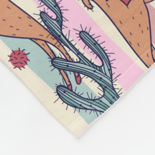 Llamas on Stripes Pattern Fleece Deken (Hoek)