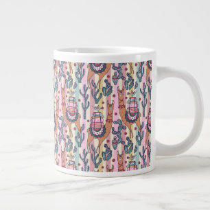 Llamas on Stripes Pattern Grote Koffiekop