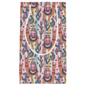 Llamas on Stripes Pattern Klein Cadeauzakje (Voorkant)