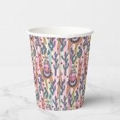 Llamas on Stripes Pattern Papieren Bekers (Rechts)