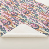 Llamas on Stripes Pattern Sherpa Deken (3/4)