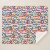 Llamas on Stripes Pattern Sherpa Deken (Voorkant (horizontaal))