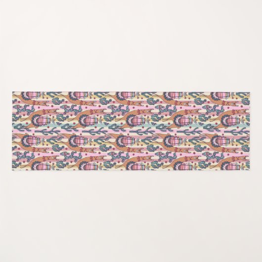 Llamas on Stripes Pattern Yogamat (Voorkant (horizontaal))