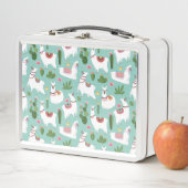 Llamas op Blauwgroen patroon bevestigen (In situ)