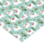 Llamas op Blauwgroen patroon bevestigen Korte Tafelloper (Hoek)