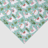 Llamas op Blauwgroen patroon bevestigen Tissuepapier (Detail)