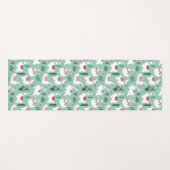 Llamas op Blauwgroen patroon bevestigen Yogamat (Voorkant (horizontaal))