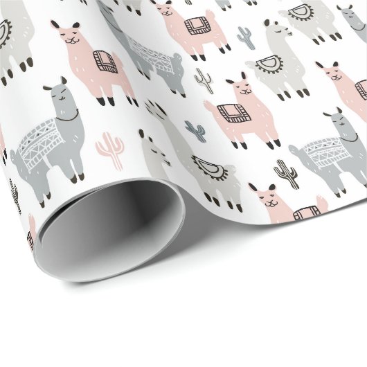 Llamas Pattern glimlachen Cadeaupapier (Rol Hoek)