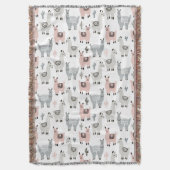 Llamas Pattern glimlachen Deken (Voorkant Verticaal)