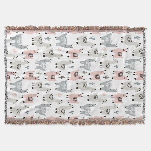 Llamas Pattern glimlachen Deken (Voorkant)