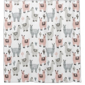 Llamas Pattern glimlachen Douchegordijn (Voorkant)