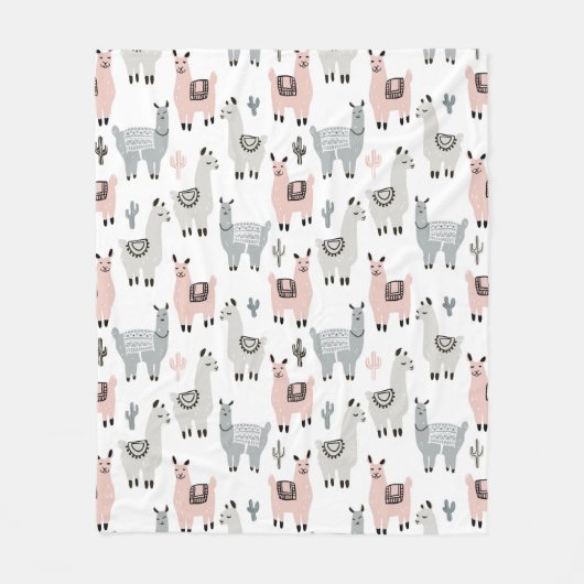 Llamas Pattern glimlachen Fleece Deken (Voorkant)