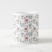 Llamas Pattern glimlachen Grote Koffiekop (Voorkant)