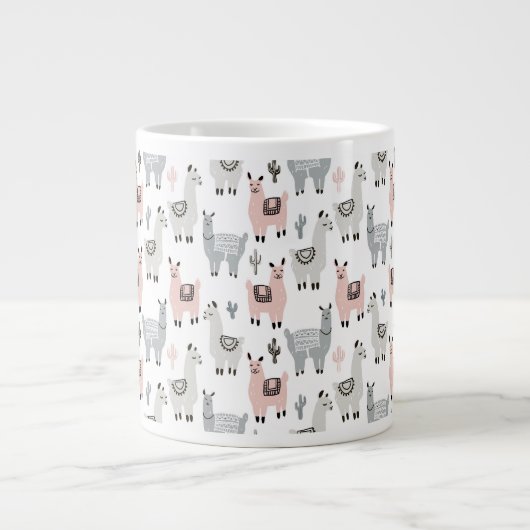 Llamas Pattern glimlachen Grote Koffiekop (Voorkant)