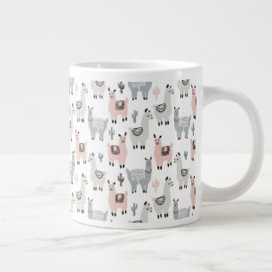 Llamas Pattern glimlachen Grote Koffiekop