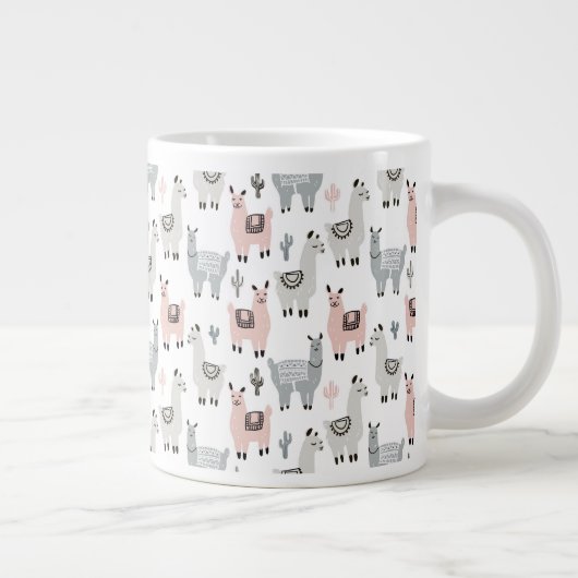 Llamas Pattern glimlachen Grote Koffiekop (Rechts)
