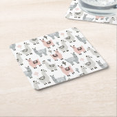 Llamas Pattern glimlachen Kartonnen Onderzetters (Schuin)