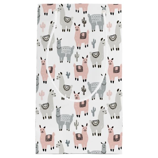 Llamas Pattern glimlachen Klein Cadeauzakje (Voorkant)