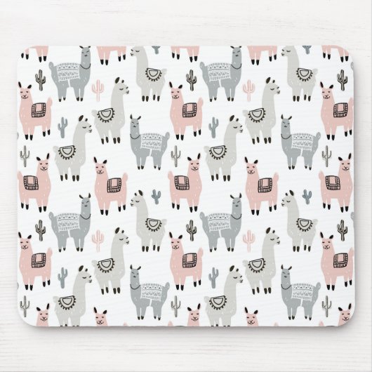 Llamas Pattern glimlachen Muismat (Voorkant)