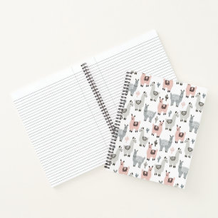 Llamas Pattern glimlachen Notitieboek