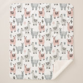 Llamas Pattern glimlachen Sherpa Deken (Voorkant)