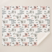 Llamas Pattern glimlachen Sherpa Deken (Voorkant (horizontaal))