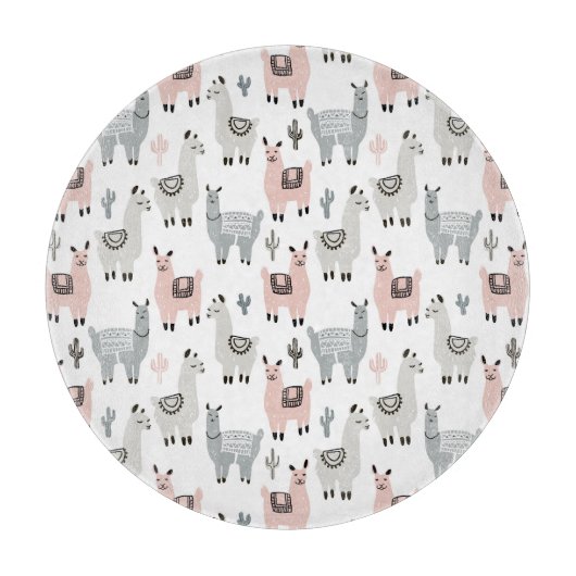 Llamas Pattern glimlachen Snijplank (Voorkant)