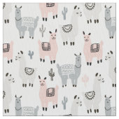 Llamas Pattern glimlachen Stof (Close Up)