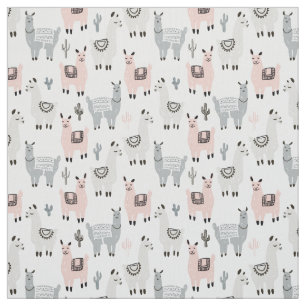 Llamas Pattern glimlachen Stof