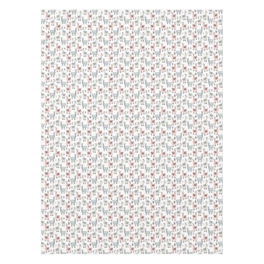 Llamas Pattern glimlachen Tafelkleed (Voorkant)