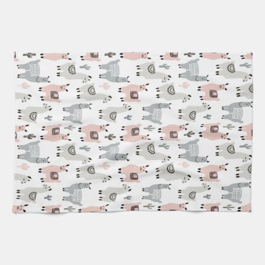 Llamas Pattern glimlachen Theedoek (Horizontaal)
