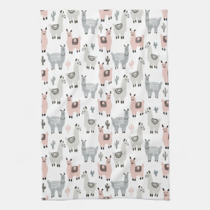 Llamas Pattern glimlachen Theedoek