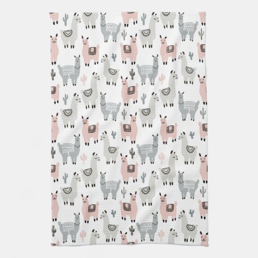 Llamas Pattern glimlachen Theedoek (Verticaal)